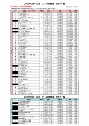 R5年度9月～ 募集人数と空き枠表のサムネイル